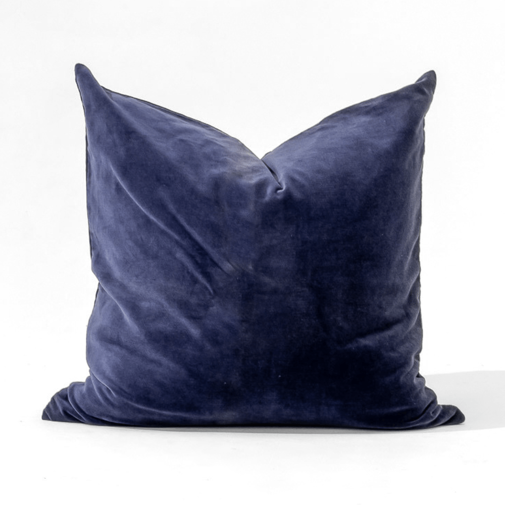 Bandhini Design House Lounge Cushion Velvet  Blue Lounge Cushion 55 x 55cm