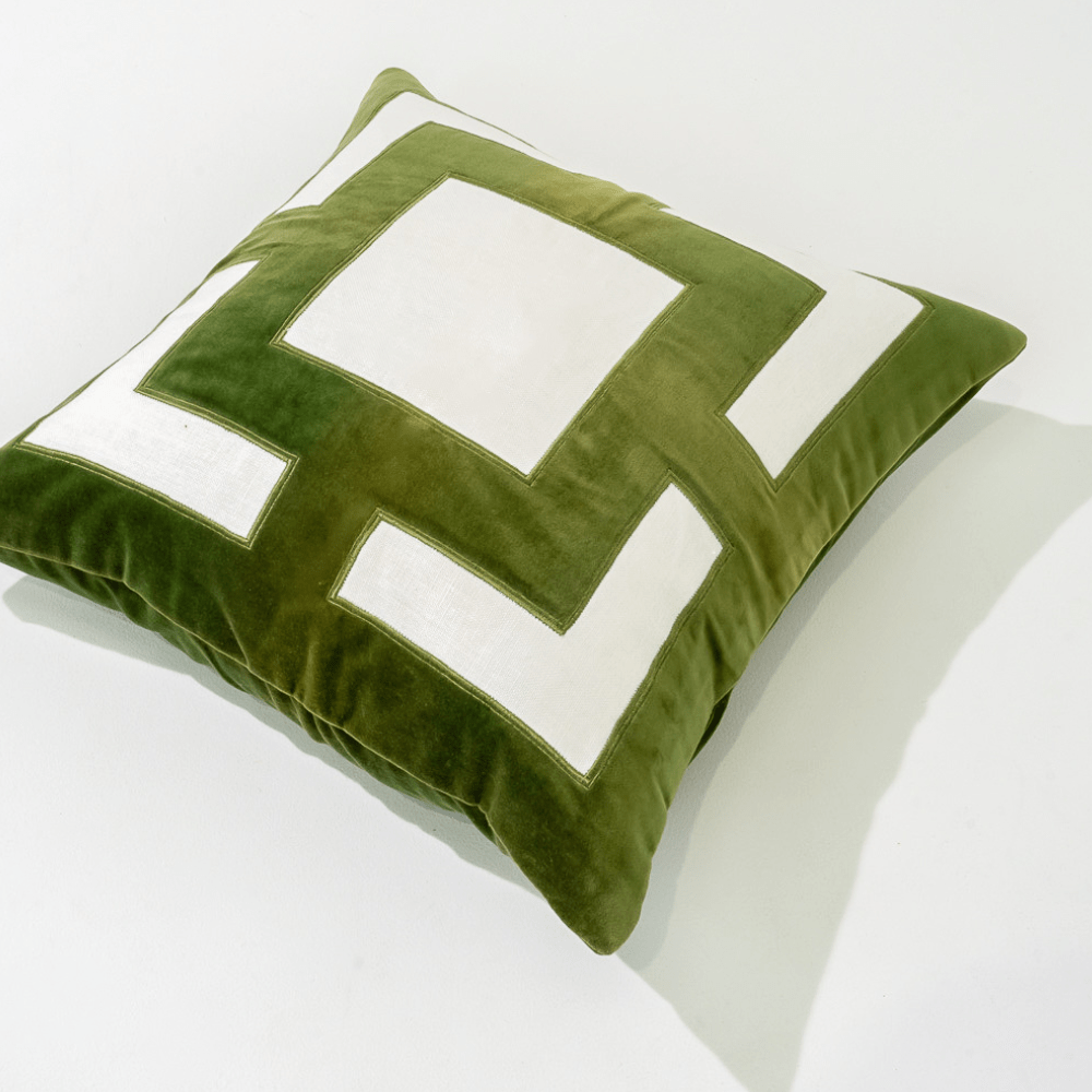 Bandhini Design House Lounge Cushion Velvet Panel Emerald Lounge Cushion 55 x 55cm