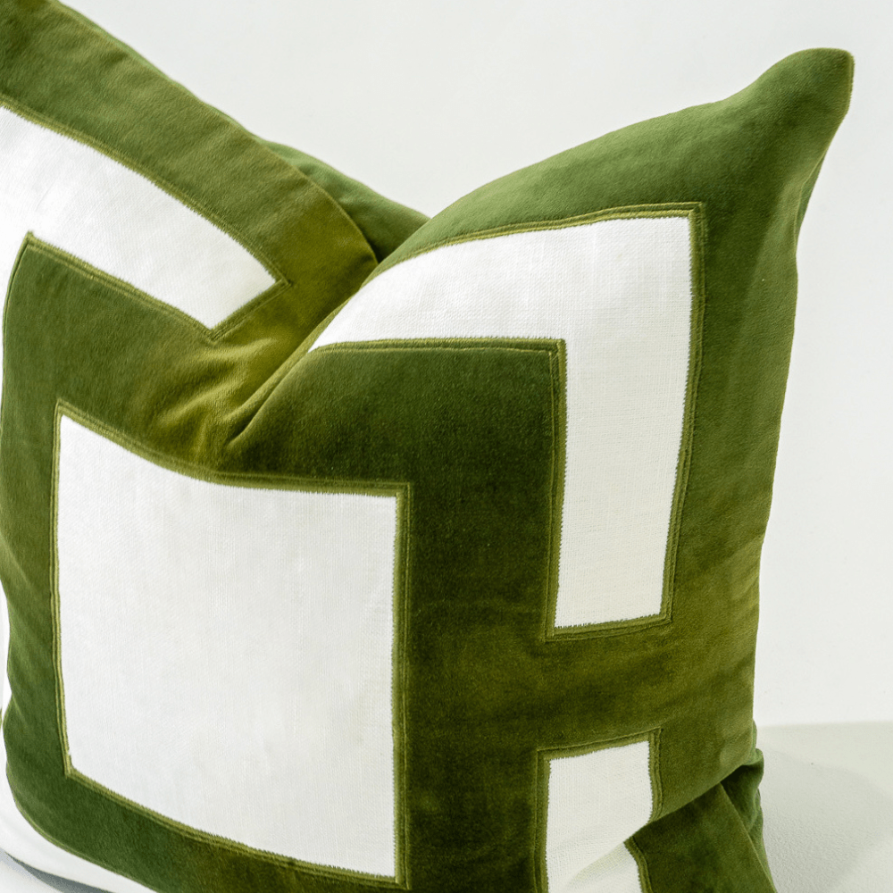 Bandhini Design House Lounge Cushion Velvet Panel Emerald Lounge Cushion 55 x 55cm