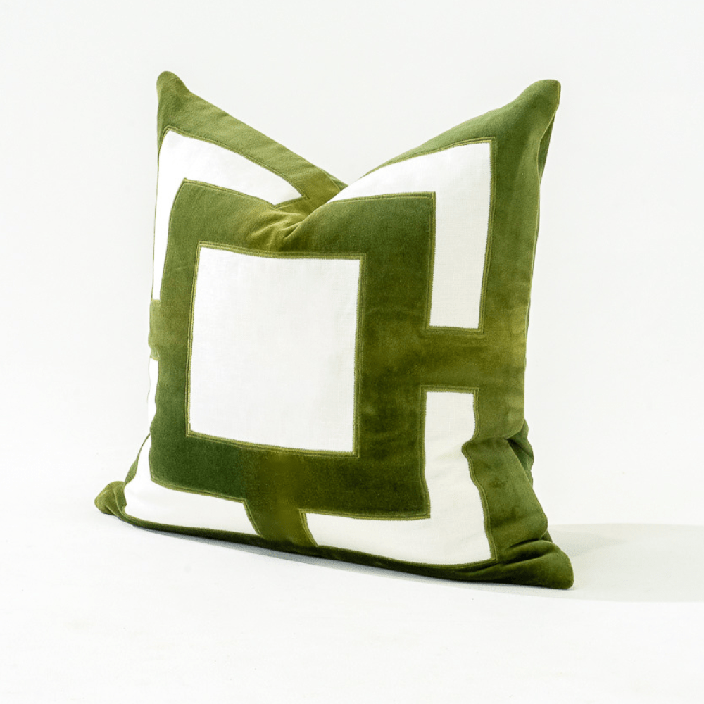 Bandhini Design House Lounge Cushion Velvet Panel Emerald Lounge Cushion 55 x 55cm