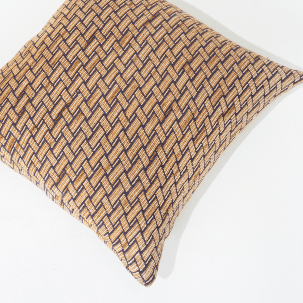 Bandhini Design House Lounge Cushion Weave Bamboo Navy Lounge Cushion 55 x 55cm