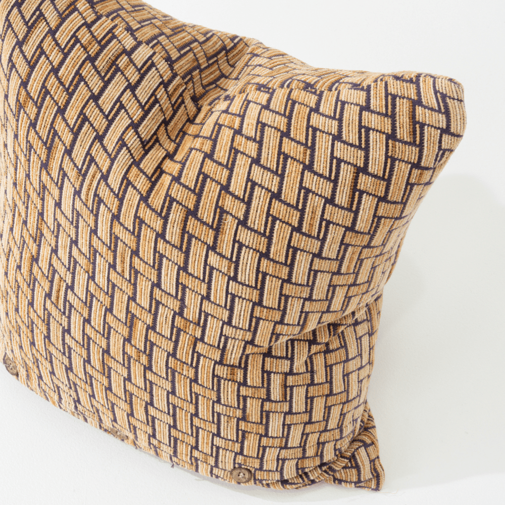 Bandhini Design House Lounge Cushion Weave Bamboo Navy Lounge Cushion 55 x 55cm