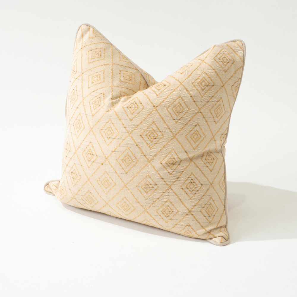 Bandhini Design House Lounge Cushion Weave Cross Natural Lounge Cushion 55 x 55cm