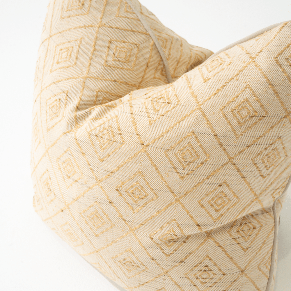 Bandhini Design House Lounge Cushion Weave Cross Natural Lounge Cushion 55 x 55cm