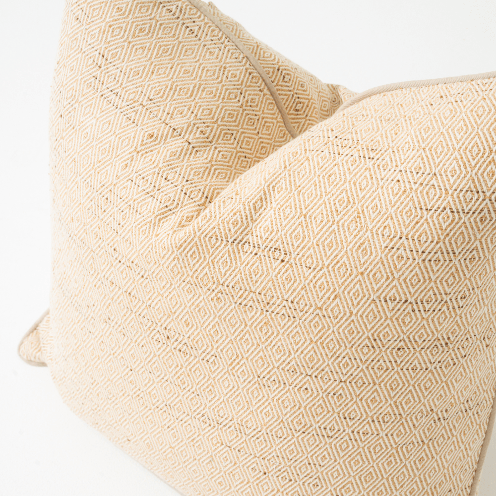 Bandhini Design House Lounge Cushion Weave Diamond Natural Lounge Cushion 55 x 55cm