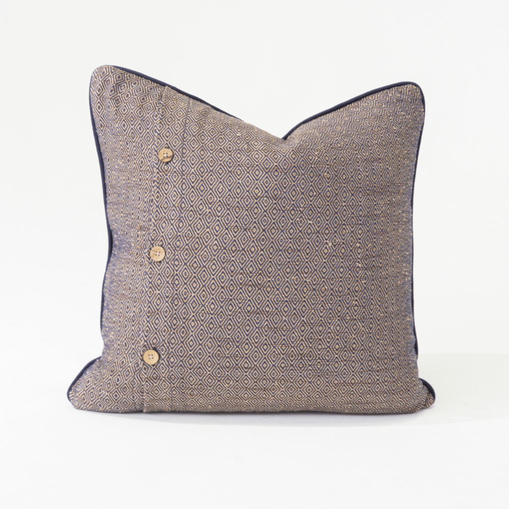 Bandhini Design House Lounge Cushion Weave Diamond Navy Lounge Cushion 55 x 55cm