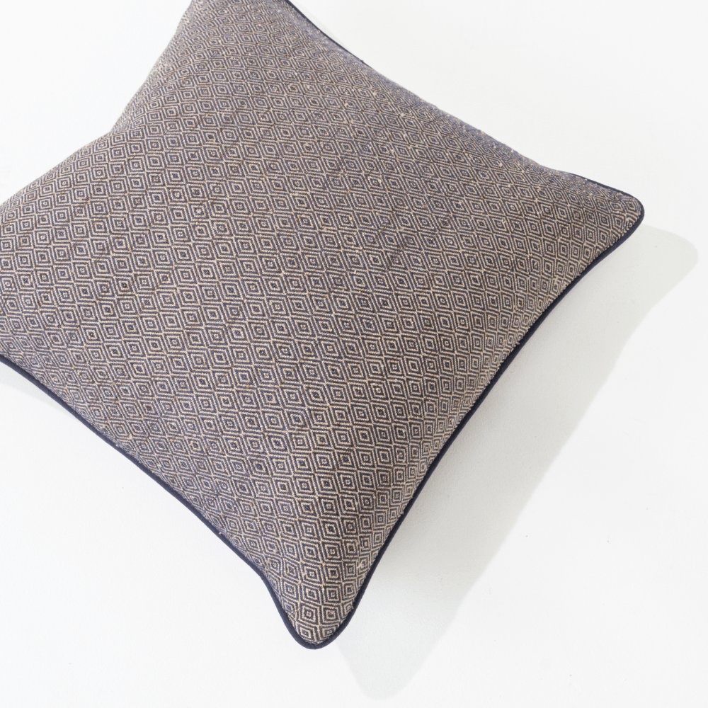 Bandhini Design House Lounge Cushion Weave Diamond Navy Lounge Cushion 55 x 55cm