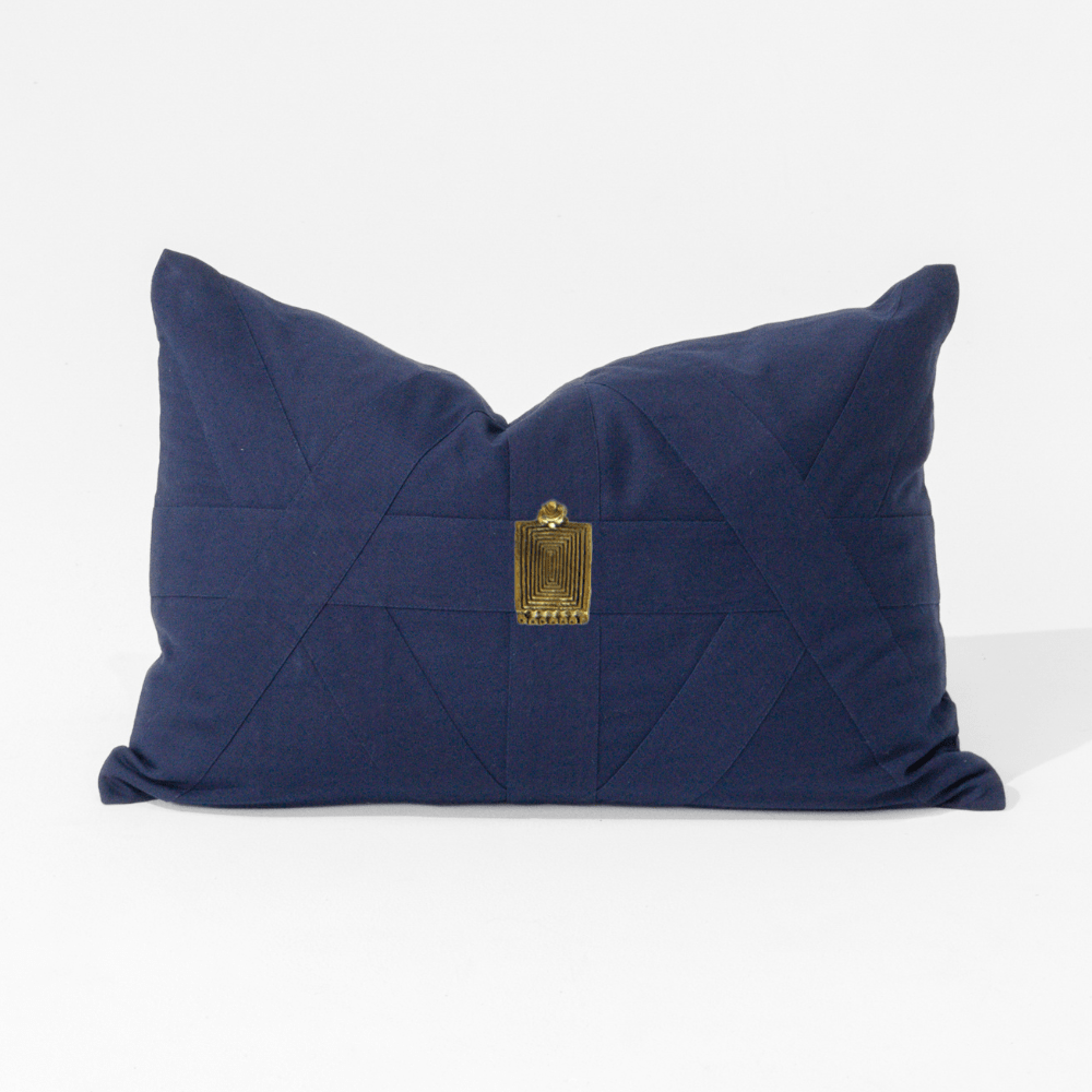 Bandhini Design House Lumber Cushion Amulet Cairo Navy Lumbar Cushion 35 x 53cm