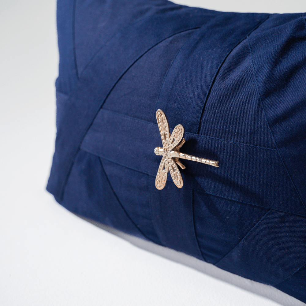 Bandhini Design House Lumber Cushion Creature Dragonfly Navy Lumbar Cushion 35 x 53cm