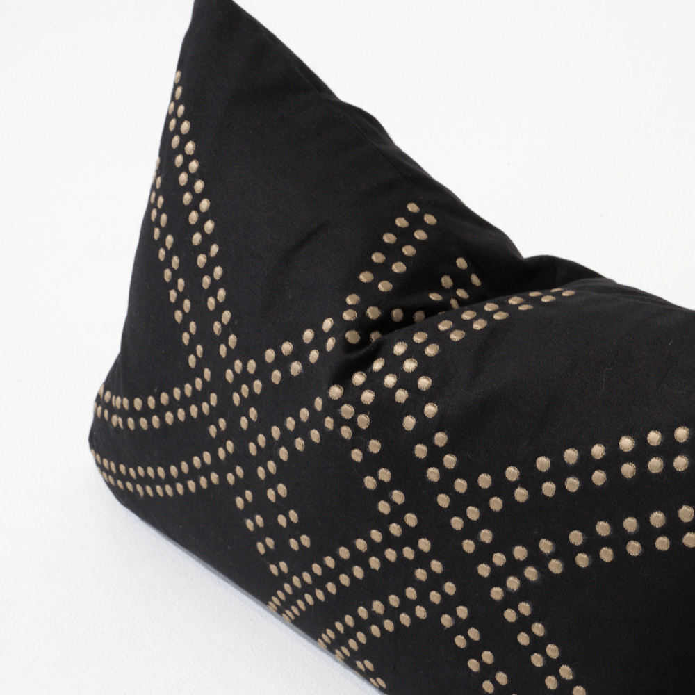 Bandhini Design House Lumber Cushion Dot Polar Black Lumbar Cushion 35 x 53cm