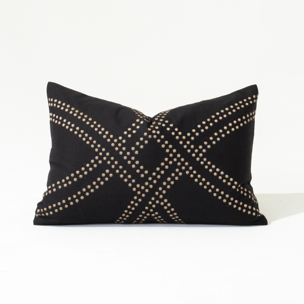 Bandhini Design House Lumber Cushion Dot Polar Black Lumbar Cushion 35 x 53cm