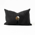 Shell Black Tassel Black Handmade Shell Embellished Lumbar Cushion