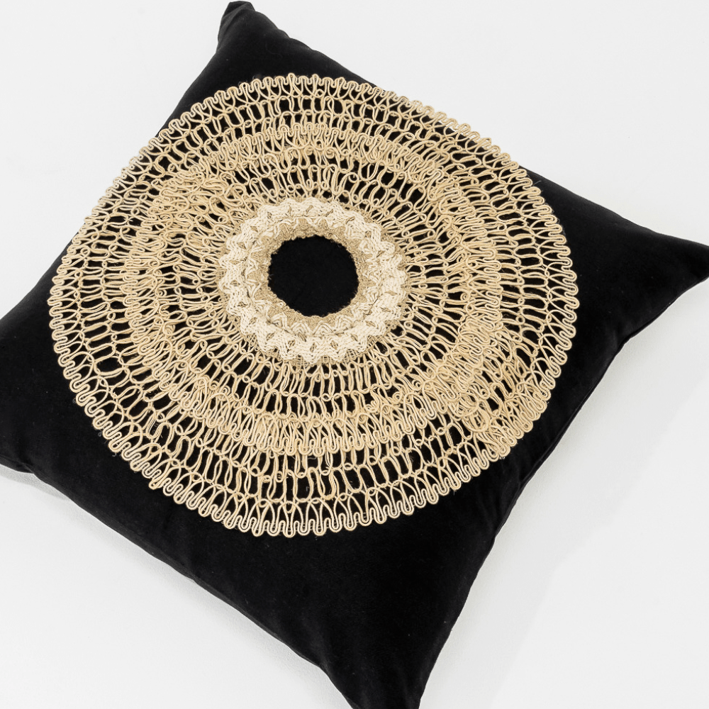 Bandhini Design House Medium Cushion African Armour Black Medium Cushion 50 x 50cm