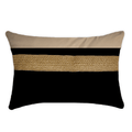 Outdoor Nautical Juliet Gold Black Lumbar Cushion – UV Resistant — made to order, 14–30 days