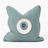 Outdoor Blue Agate Slice Piped Spa Lounge Cushion – UV Resistant