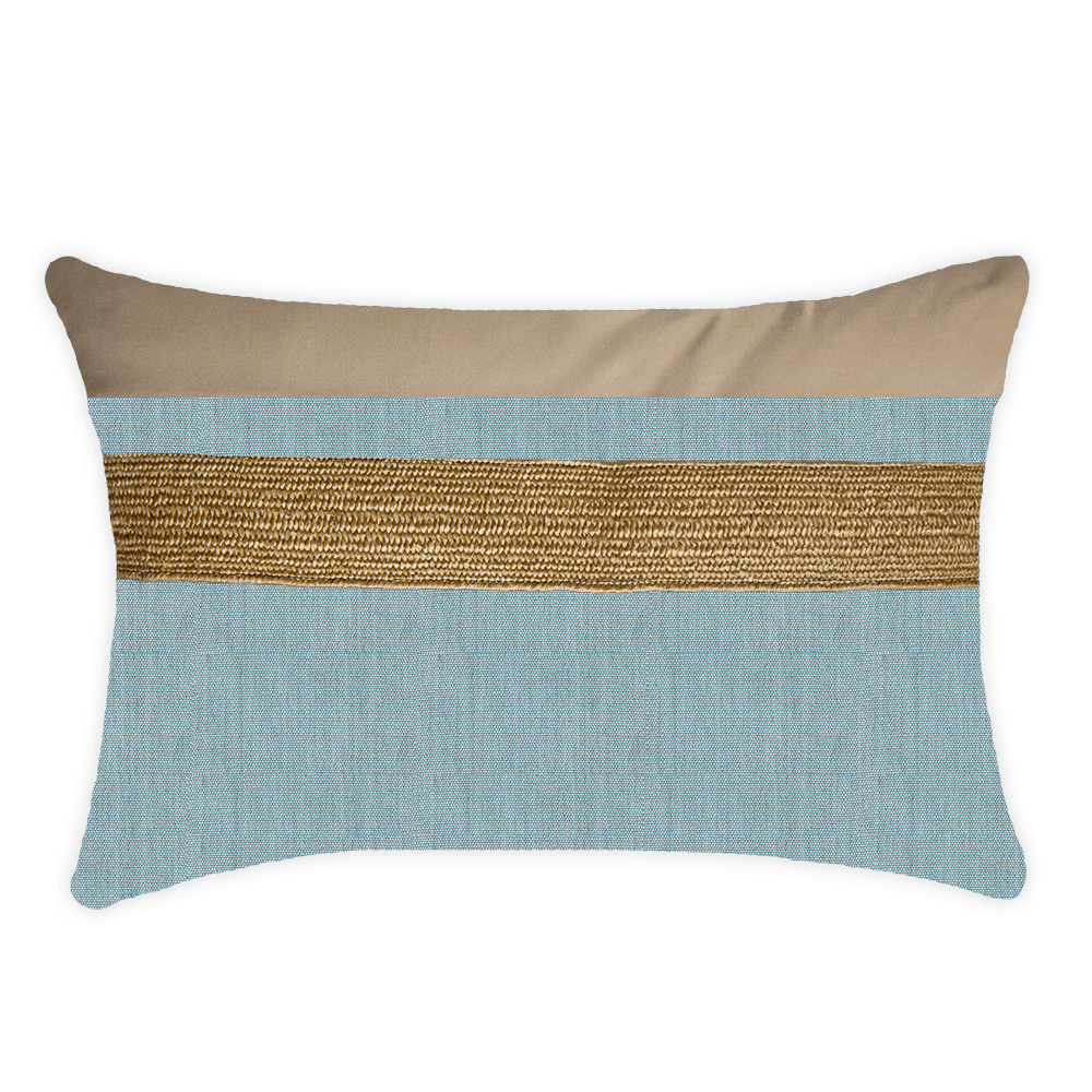 Bandhini Design House Outdoor Cloud / Cover only Outdoor Nautical Juliet Gold Lumbar Cushion 35 x 53cm