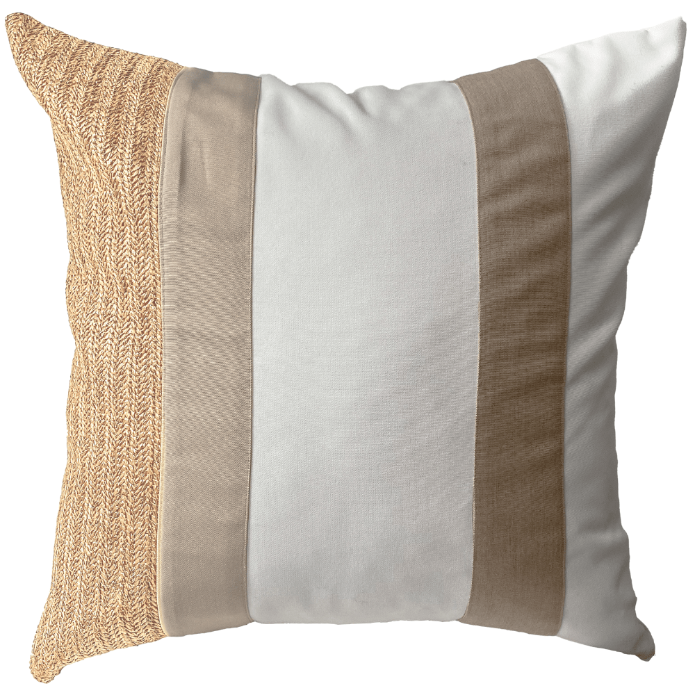 Bandhini Design House Outdoor Cushion Natural Outdoor Raffia Stripes Lounge Cushion 55 x 55cm