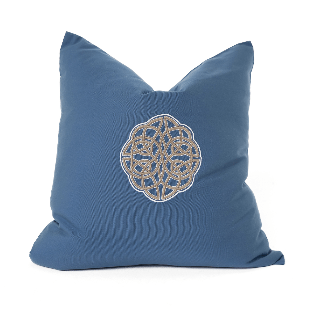 Bandhini Design House Outdoor Cushion Outdoor Celtic Knot Blue Lounge Cushion 55 x 55cm