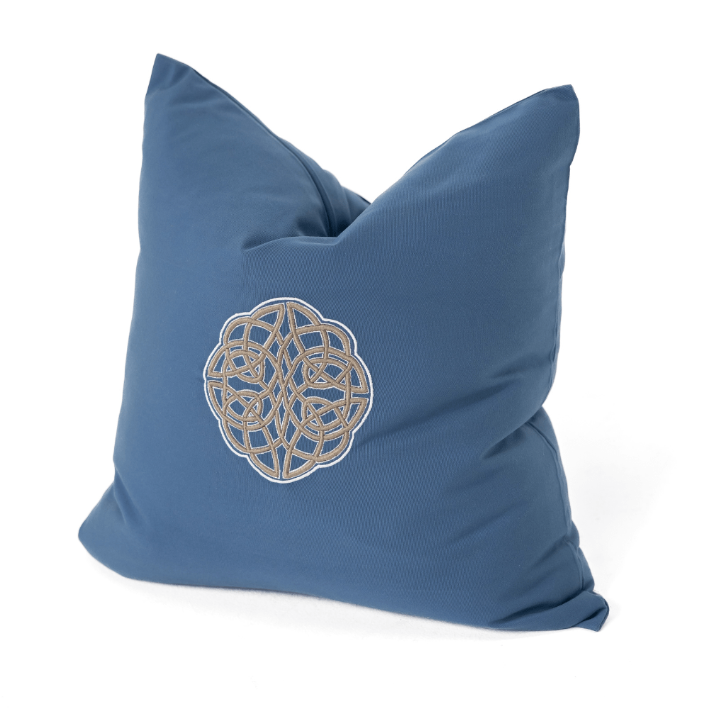 Bandhini Design House Outdoor Cushion Outdoor Celtic Knot Blue Lounge Cushion 55 x 55cm