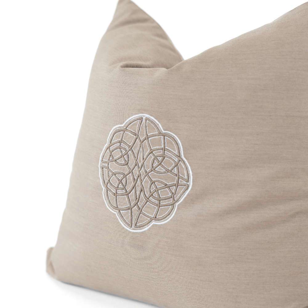 Bandhini Design House Outdoor Cushion Outdoor Celtic Knot Heather Beige Lounge Cushion 55 x 55cm