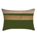 Outdoor Nautical Juliet Gold Green Lumbar Cushion 35 x 53cm