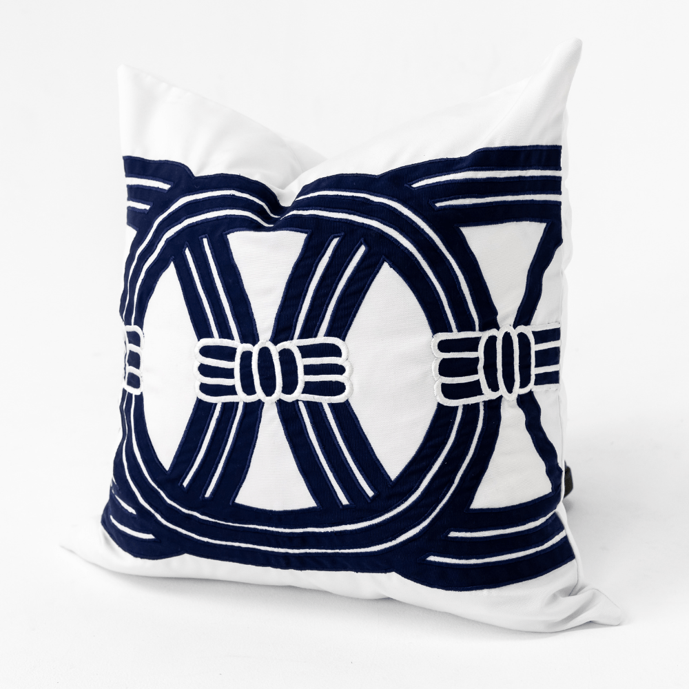 Bandhini Design House Outdoor Outdoor Barrel Navy Lounge Cushion 55 x 55cm