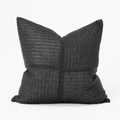 Outdoor Raffia Squares Black Lounge Cushion – UV Resistant — made to order, 14–30 days