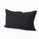 Linen Plain Black Handwoven Sham Cushion Cover