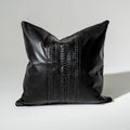 Voyager Leather Braid Black Handmade Cushion Cover — in stock, ready to ship