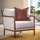 Voyager Leather Braid Tan Handmade Cushion Cover