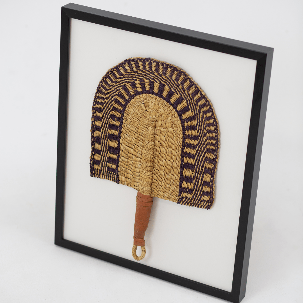 Bandhini Homewear Design Artwork Raffia Fan Moroccan Navy Artwork 52cm x 52cm