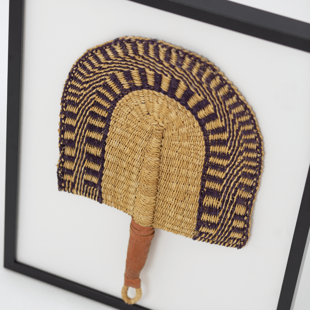 Bandhini Homewear Design Artwork Raffia Fan Moroccan Navy Artwork 52cm x 52cm