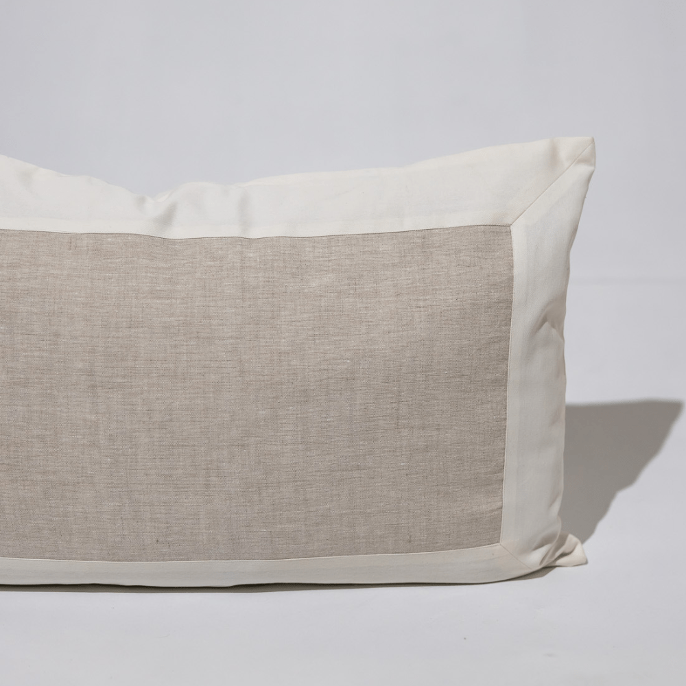 Bandhini Homewear Design Black Friday 23 Denim White and Natural Linen Sham 46 x 69cm