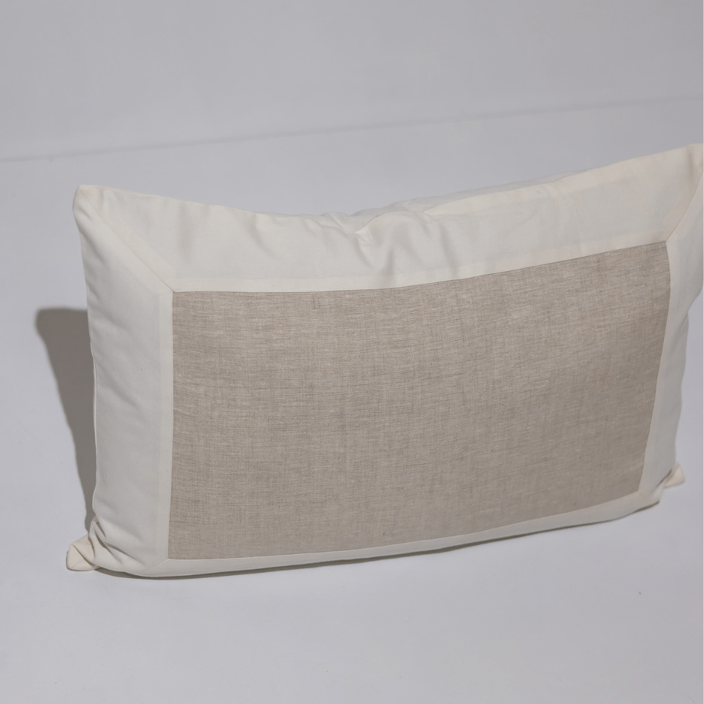 Bandhini Homewear Design Black Friday 23 Denim White and Natural Linen Sham 46 x 69cm