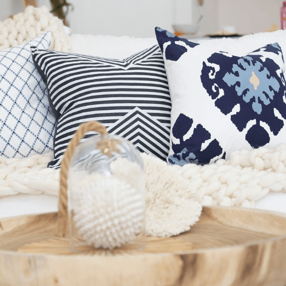 Bandhini Homewear Design Black Friday 23 Parasol Navy Lounge Cushion 55 x 55cm