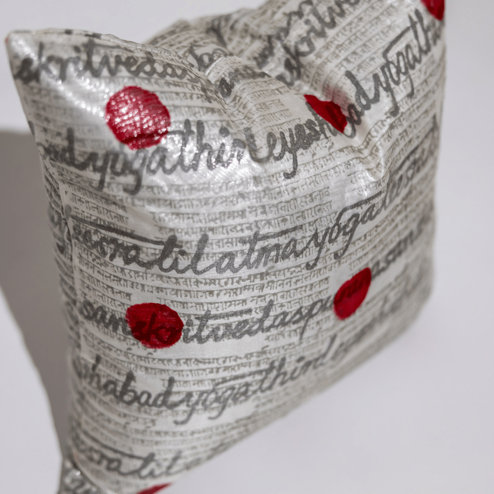 Bandhini Homewear Design Clearance24 Sanskrit Red Medium Cushion 50 x 50cm