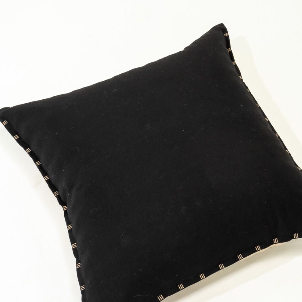 Bandhini Homewear Design Lounge Cushion Cotton Reverse Black & Beige Lounge Cushion 55 x 55cm