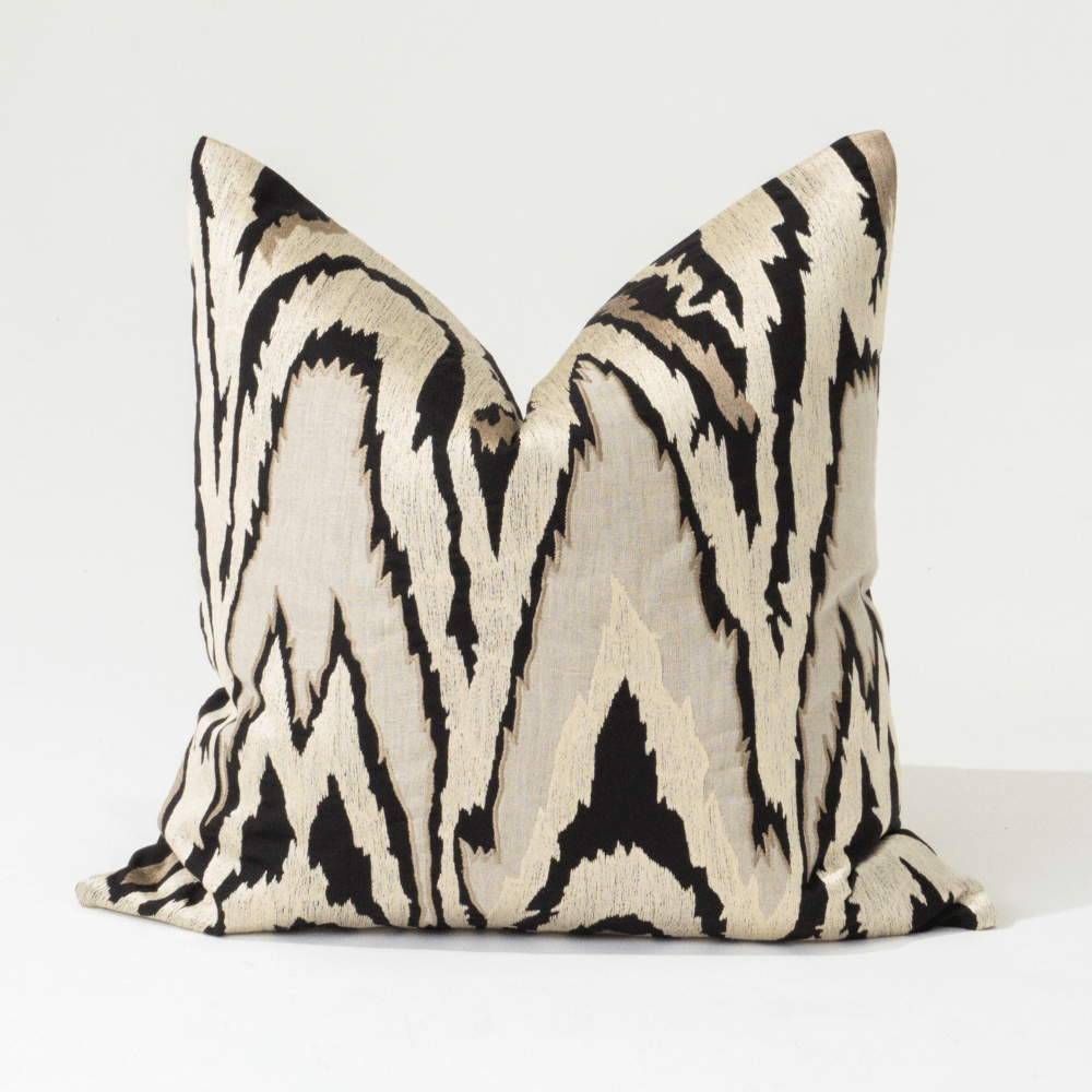 Bandhini Homewear Design Lounge Cushion Ikat Black Lounge Cushion 55 x 55cm