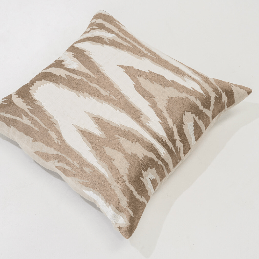 Bandhini Homewear Design Lounge Cushion Ikat Natural Lounge Cushion 55 x 55cm