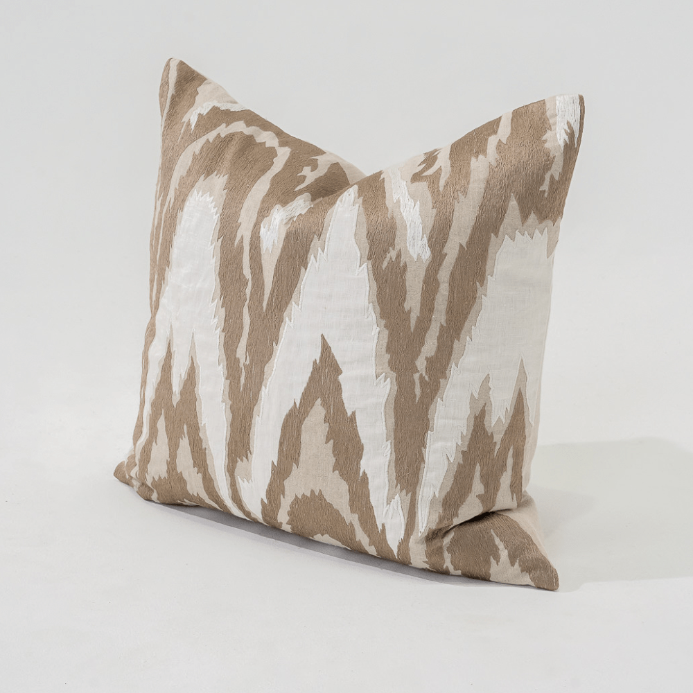 Bandhini Homewear Design Lounge Cushion Ikat Natural Lounge Cushion 55 x 55cm