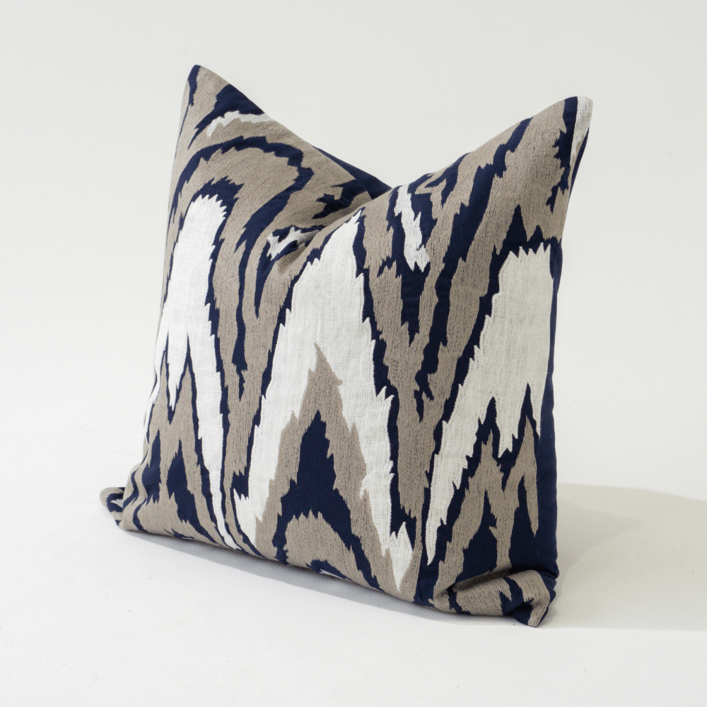 Bandhini Homewear Design Lounge Cushion Ikat Navy Lounge Cushion 55 x 55cm