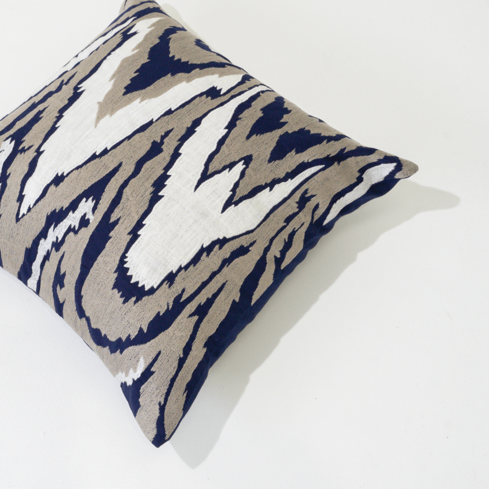 Bandhini Homewear Design Lounge Cushion Ikat Navy Lounge Cushion 55 x 55cm