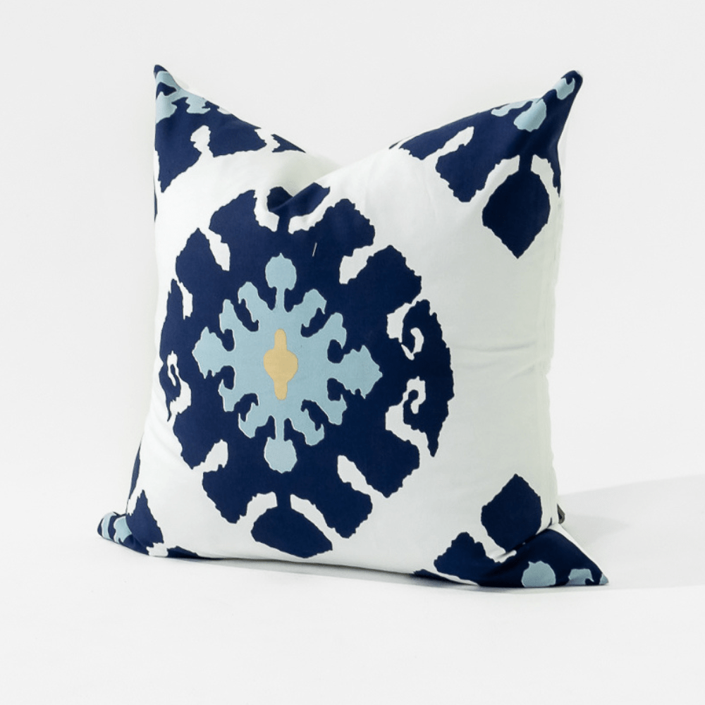 Bandhini Homewear Design Lounge Cushion Inner Ikat Navy Lounge Cushion 55 x 55cm