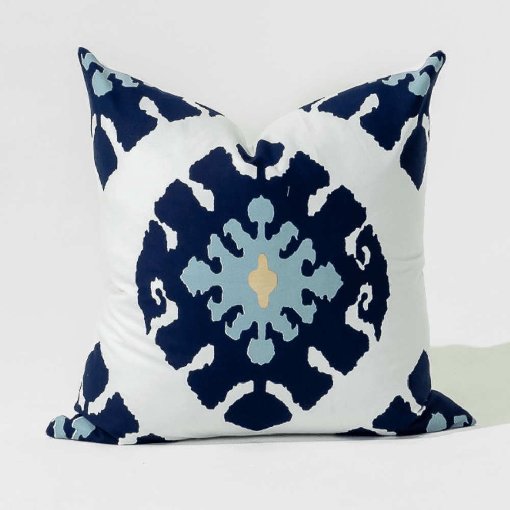 Bandhini Homewear Design Lounge Cushion Inner Ikat Navy Lounge Cushion 55 x 55cm