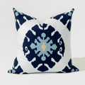 Inner Ikat Navy Hand Screen Print Cotton Cushion Cover — in stock, ready to ship