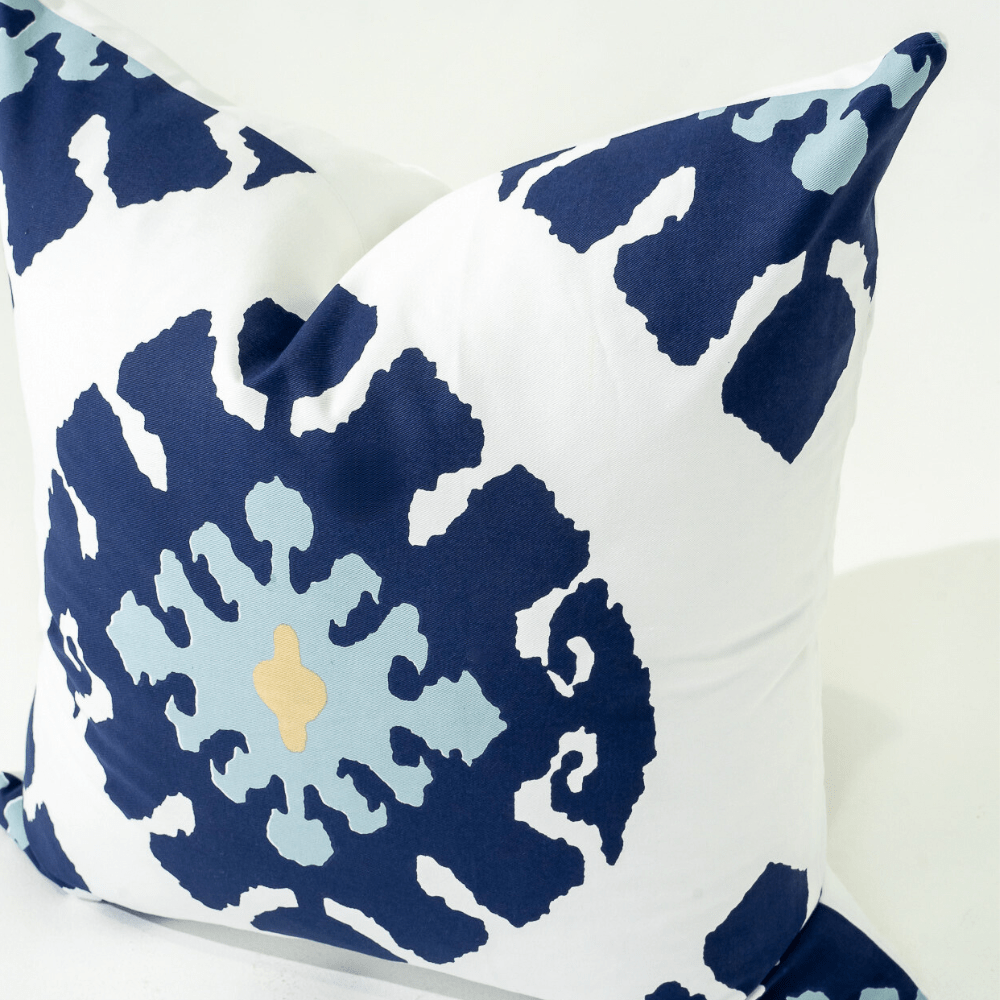 Bandhini Homewear Design Lounge Cushion Inner Ikat Navy Lounge Cushion 55 x 55cm