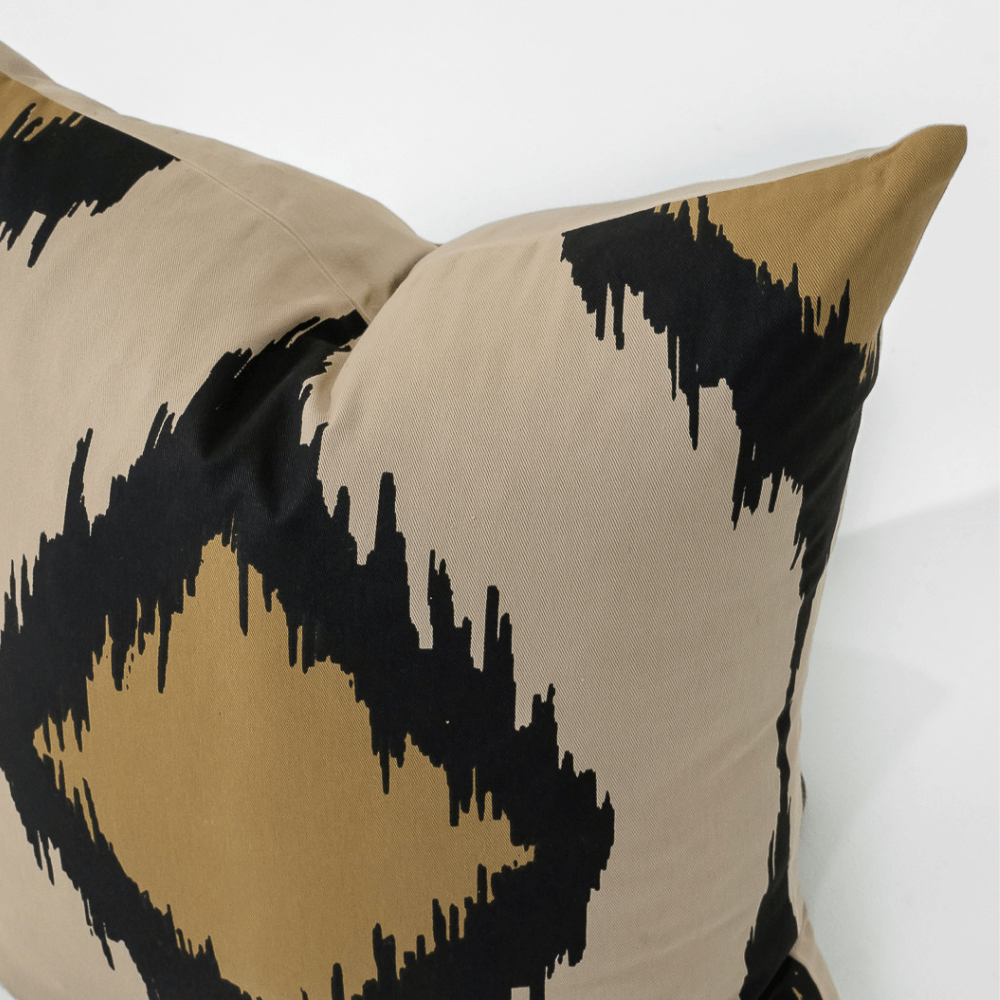 Bandhini Homewear Design Lounge Cushion Inner Ikat Solitaire Black Lounge Cushion 55 x 55cm