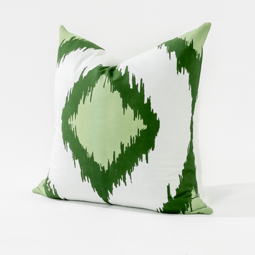 Bandhini Homewear Design Lounge Cushion Inner Ikat Solitaire Green Lounge Cushion 55 x 55cm