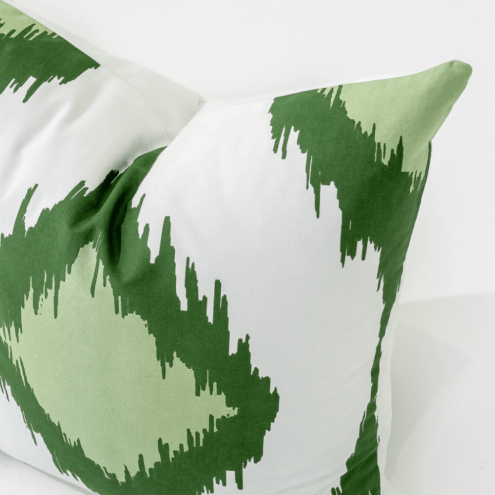 Bandhini Homewear Design Lounge Cushion Inner Ikat Solitaire Green Lounge Cushion 55 x 55cm