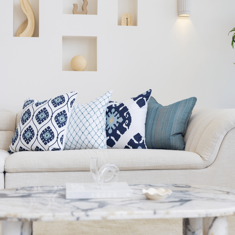 Bandhini Homewear Design Lounge Cushion Intermeshed Navy Lounge Cushion 55 x 55cm